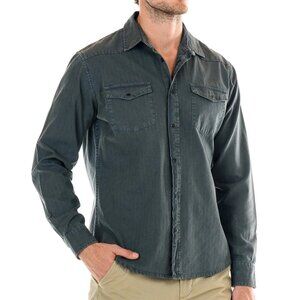 Original Paperbacks Denim Blue Herringbone Long Sleeve Shirt